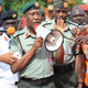 Nigerian Defense spokesman Maj. Gen. Chris Olukolade (center) speaks to civil society groups protesting the abduction of the Chibok schoolgirls during a May 6, 2014, rally in Abuja pressing for the girls’ release.
PIUS UTOMI EKPEI/AFP/Getty Images